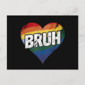 Bruh Meme Funny Sprichwort Bro Gruß Gay LGBT Pride Postkarte (Vorderseite)
