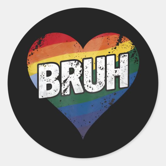 Bruh Meme Funny Sprichwort Bro Gruß Gay LGBT Pride Runder Aufkleber (Vorderseite)