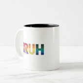Bruh Meme Funny Sprichwort Bro Gruß Gay LGBT Pride Zweifarbige Tasse (Vorderseite Links)