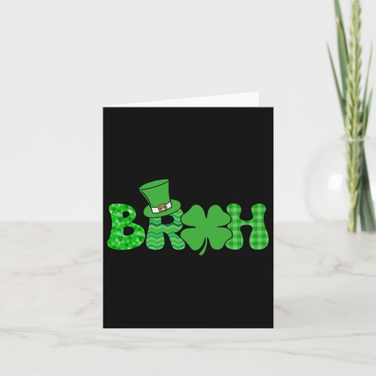 Bruh Meme Funny St Patricks Day Kleeblatt Irish Karte (Vorderseite)