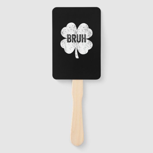Bruh Meme Kleeblatt Funny St Patricks Day Teens Bo Fächer (Vorderseite)