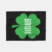 Bruh Meme Kleeblatt Funny St Patricks Day Teens Bo Fleecedecke (Vorderseite (Horizontal))