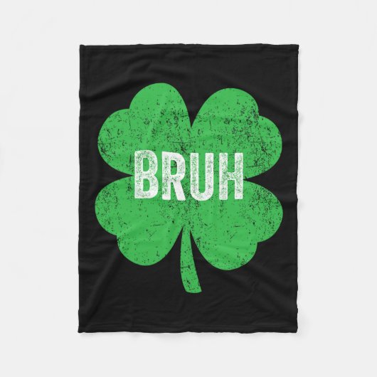 Bruh Meme Kleeblatt Funny St Patricks Day Teens Bo Fleecedecke (Vorderseite)