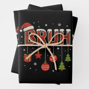 Bruh Meme Lustiger Bro Gruß Weihnachten Geschenkpapier Set