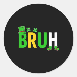 Bruh Meme Lustiger Spruch Bro Gruß Teenager Junge  Runder Aufkleber