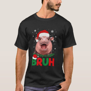 Bruh Meme Moo Deng Weihnachtsmannmütze Bruh Christ T-Shirt