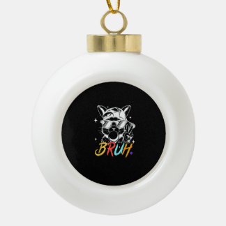 Bruh Meme Oaster Cool Bunny Face Sonnenbrille Men Keramik Kugel-Ornament
