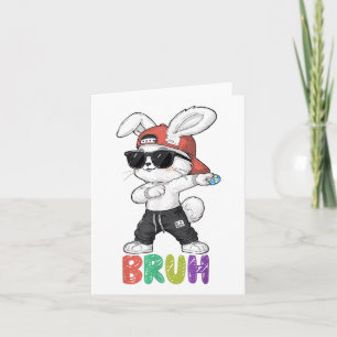 Bruh Meme Ostertag Dabbing Bunny Oster Bruh Boy Karte
