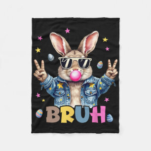 Bruh Meme Ostertag Funny Bunny Eggs Teens Boys K Fleecedecke