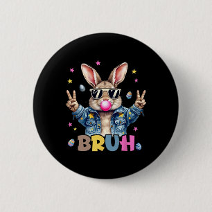 Bruh Meme Ostertag Lustiger Hase Eier Teens Jungen Button