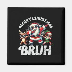 Bruh Meme Santa Dabbing durch den Schnee Weihnacht Magnet