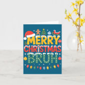 Bruh Merry Christmas Santa Hat Ugly Sweater Theme  Karte (Gelbe Blume)