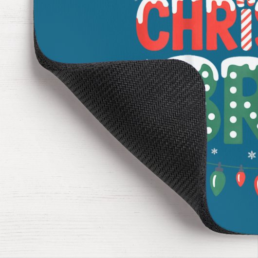 Bruh Merry Christmas Santa Hat Ugly Sweater Theme  Mousepad (Ecke)