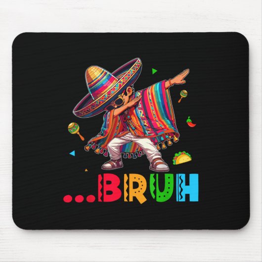 Bruh Mexican Boy Dabbing Poncho Cinco De Mayo Kids Mousepad (Vorne)