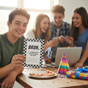 Bruh moderne schwarz-weiße Jungs Geburtstag Einladung