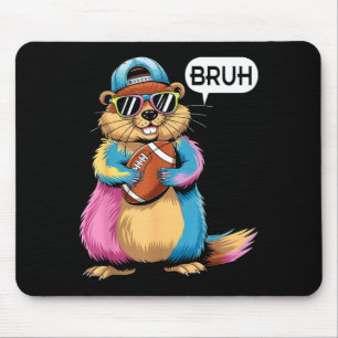 Bruh-Murmeltier hält Football-Spiel-Tag lustiger S Mousepad
