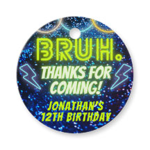 Bruh Neon Glow Blue Green Geburtstagsparty Danke