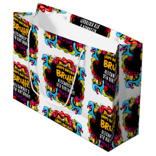 Bruh Neon-Graffiti-Hip-Hop-Straßenkunst-Geburtstag Große Geschenktüte