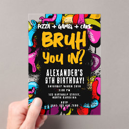 Bruh Neon Graffiti Hip Hop Street Art Birthday Acryleinladungen