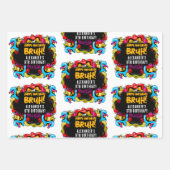 Bruh Neon Graffiti Hip Hop Street Art Birthday Geschenkpapier Set (Vorderseite 2)