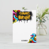 Bruh Neon Graffiti Hip Hop Street Art Kinder Dankeskarte (Stehend Vorderseite)