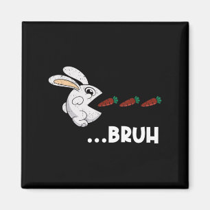Bruh Oaster Bunny Eating Chocolate Carrots Rabbit Magnet