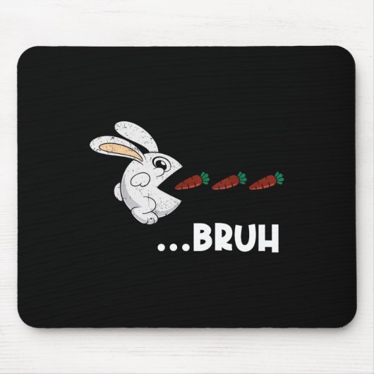 Bruh Oaster Bunny Eating Chocolate Carrots Rabbit Mousepad (Vorne)