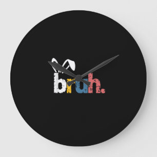 Bruh Oaster Bunny Niedlich Meme for Kids _5 Große Wanduhr