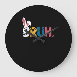 Bruh Oaster Bunny Niedlich Meme for Kids _6 Große Wanduhr