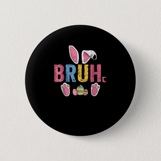 Bruh Oaster Bunny Niedlich Meme for Kids _7 Button (Vorderseite)