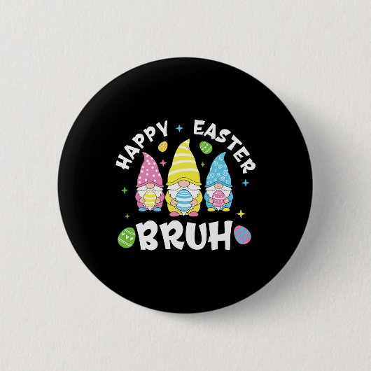 Bruh Oaster Day Funny Rabbit Bunny Happy Ostergn Button (Vorderseite)