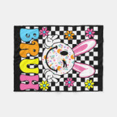 Bruh Oster Day Funny Bunny Eggs Groovy Smile Face Fleecedecke (Vorderseite (Horizontal))