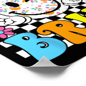 Bruh Oster Day Funny Bunny Eggs Groovy Smile Face Poster (Ecke)