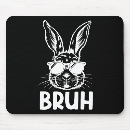 Bruh Oster Day Funny Rabbit Bunny Face Gles Easte Mousepad (Vorne)