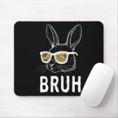Bruh Oster Day Funny Rabbit Bunny Face Gles Easte Mousepad (Mit Mouse)