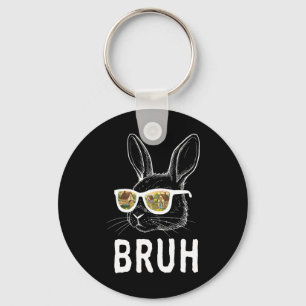 Bruh Oster Day Funny Rabbit Bunny Face Gles Easte Schlüsselanhänger