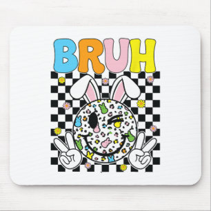 Bruh Ostertag Lustiger Hase Eier Groovy Lächeln Ge Mousepad