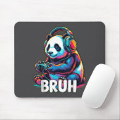 Bruh Panda Gamer With Headphones Controller Mousepad (Mit Mouse)
