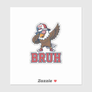 Bruh Patriotischer Adler Vintage Gravur T-Shirt De Aufkleber
