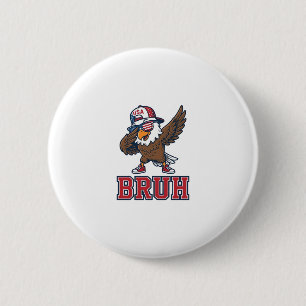 Bruh Patriotischer Adler Vintage Gravur T-Shirt De Button