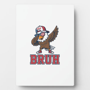 Bruh Patriotischer Adler Vintage Gravur T-Shirt De Fotoplatte