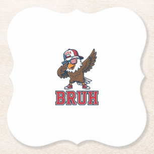 Bruh Patriotischer Adler Vintage Gravur T-Shirt De Untersetzer