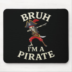 Bruh Pirate Lazy Dabbing Skull Costume Mousepad