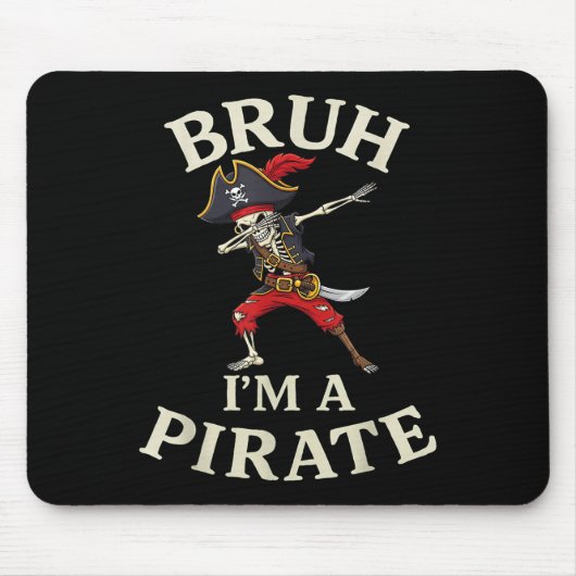 Bruh Pirate Lazy Dabbing Skull Costume Mousepad (Vorne)