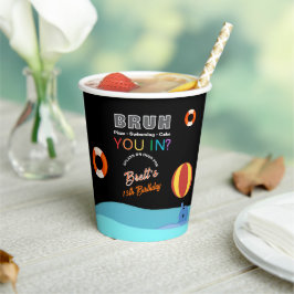 Bruh Pool Party Birthday Pappbecher