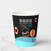 Bruh Pool Party Birthday  Pappbecher (Rückseite)