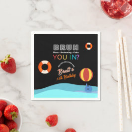 Bruh Pool Party Birthday Serviette