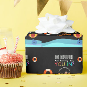 Bruh Pool Party Geburtstag  Geschenkpapier
