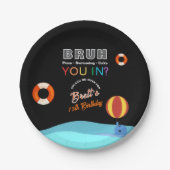 Bruh Pool Party Geburtstag Pappteller (Vorderseite)