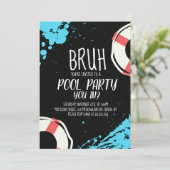 Bruh Poolparty Lebensretter Geburtstag  Einladung (Stehend Vorderseite)